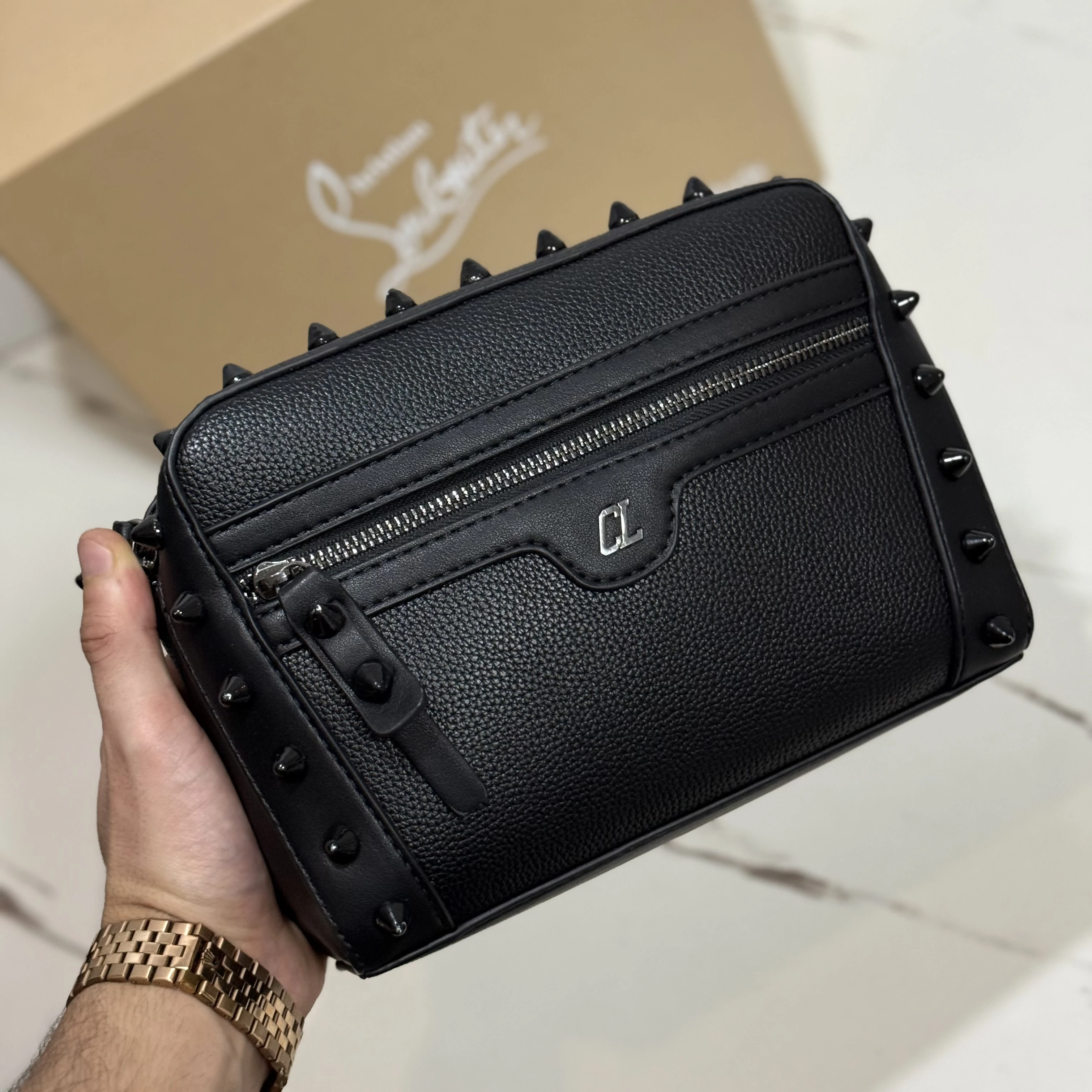 Sacoche louboutin 2in1 full black