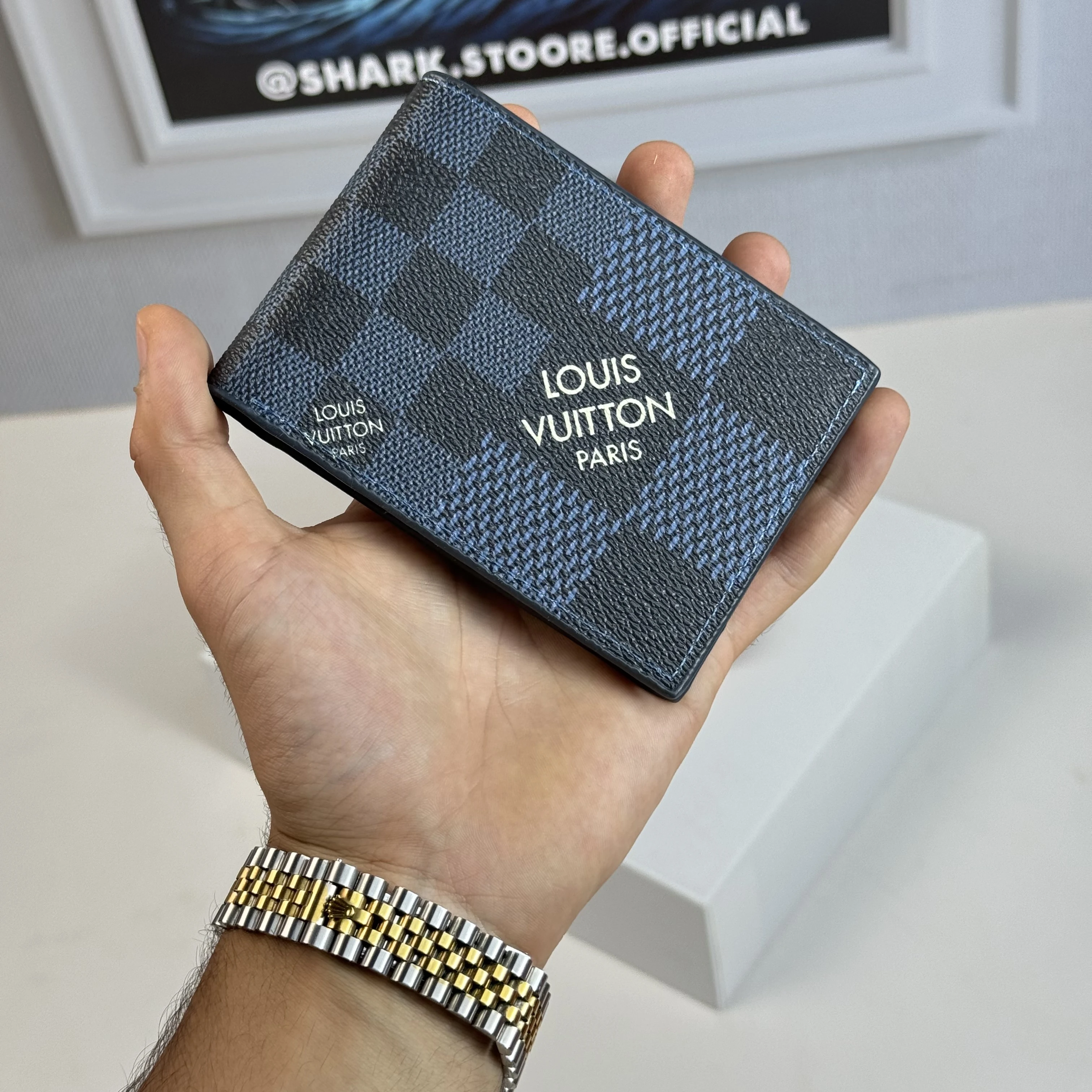 Portefeuille Louis Vuitton, dm  bleu