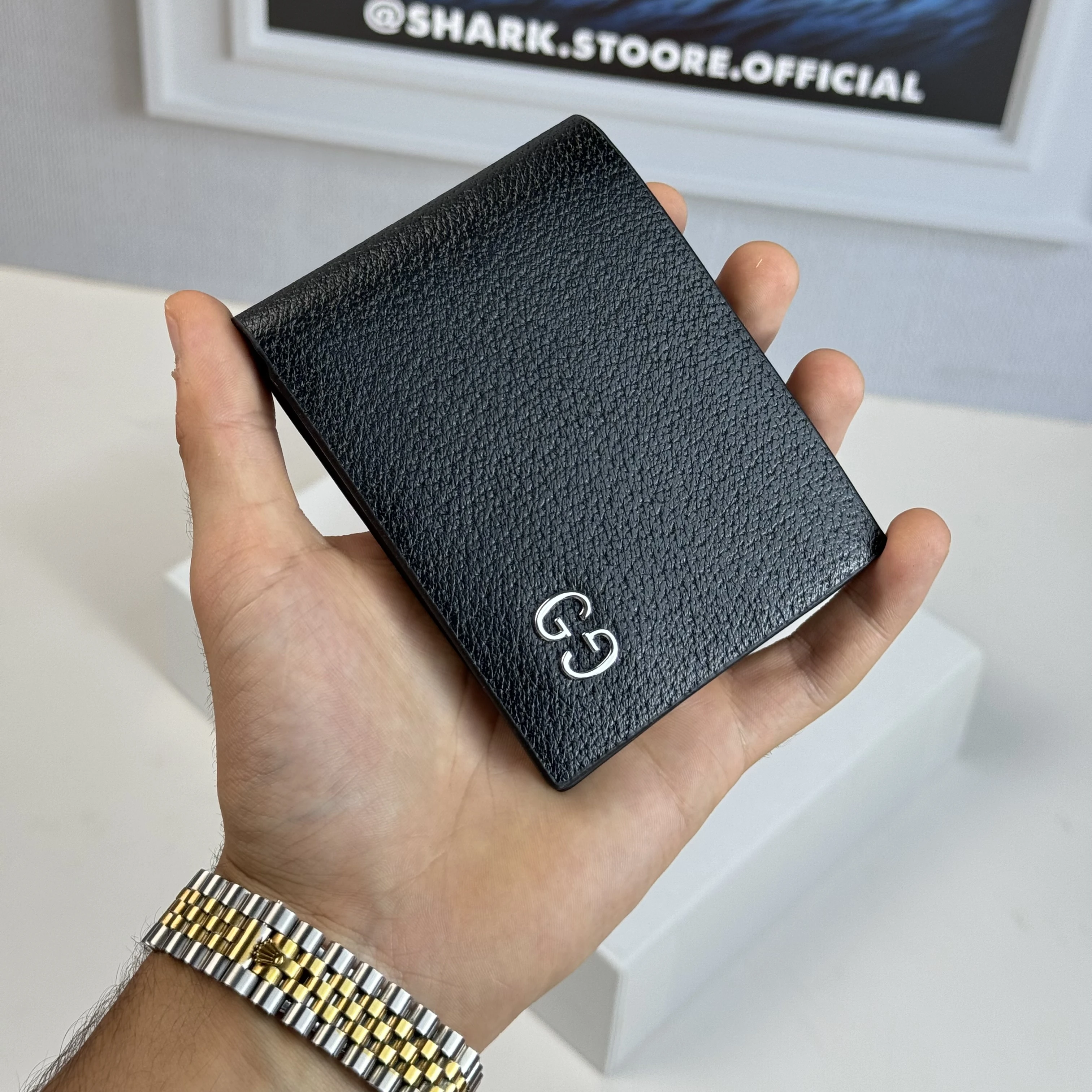 Portefeuille, Gucci black  logo Silver