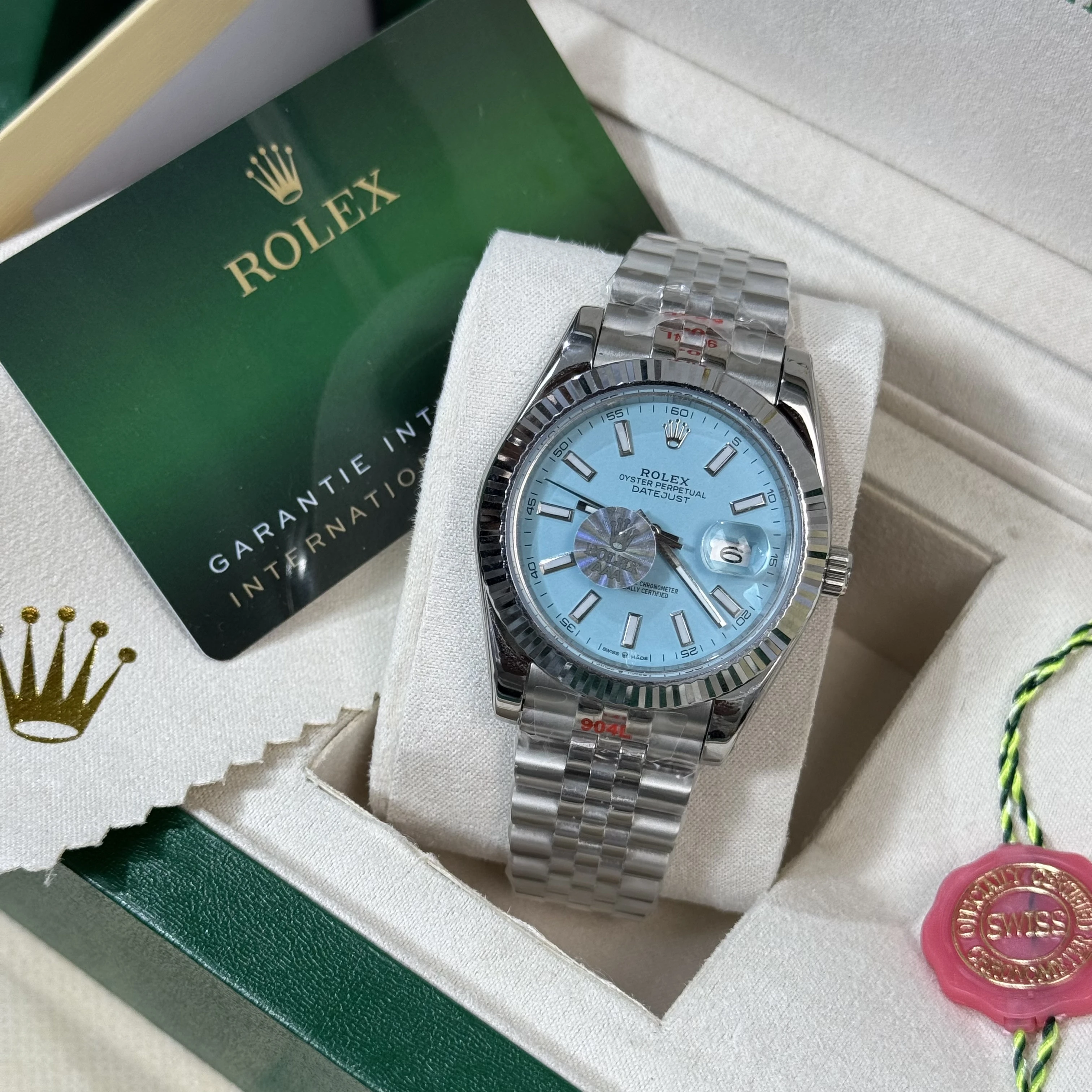ROLEX DATEJUST SILVER BLEU TOURQOIS