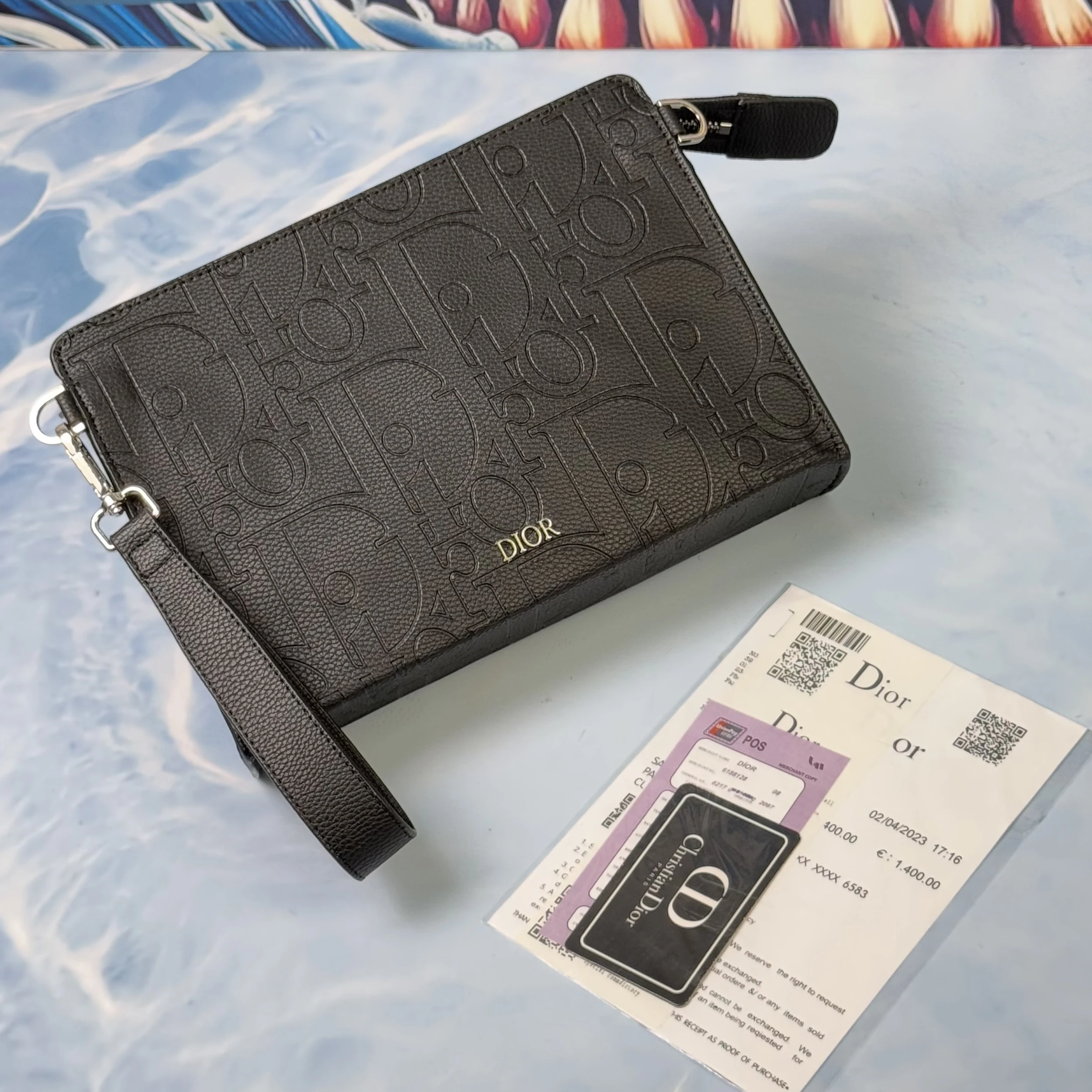 A5 Triangle Pouch Black Dior Gravity